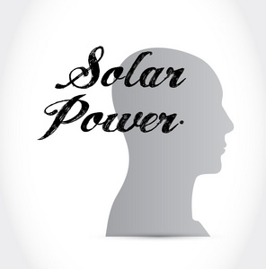 太阳能电池板心标志概念图片