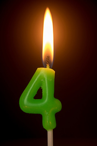 生日号码周年蜡烛  数字 4