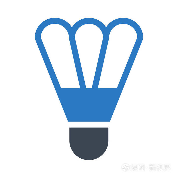 羽毛球图标网页图标, 矢量插图