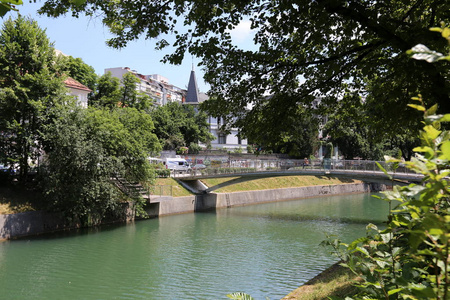 Ljubljanica 河流经斯洛文尼亚首都卢布尔雅那中心。