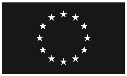 欧洲联盟的旗子在黑白图片