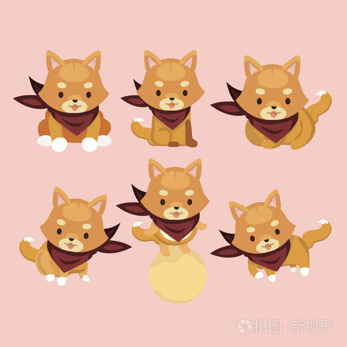 司马犬狗卡通集的矢量