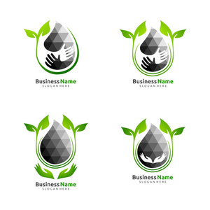 生态叶概念的自然绿树标志