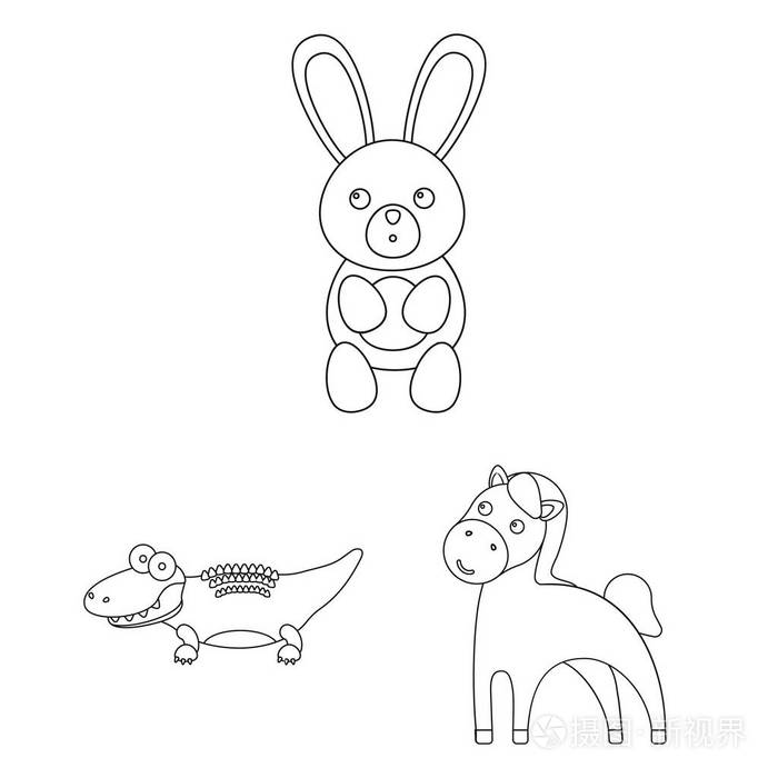 一个不切实际的动物轮廓图标集合中的设计.