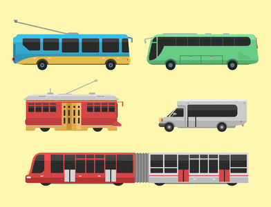 城市交通公共产业矢量平面图交通车辆街旅游现代商务城市旅游方式