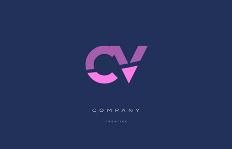 cv cv 粉色蓝色字母字母标志图标
