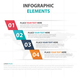 抽象多彩标签业务信息图表元素，演示文稿模板平面设计矢量图的网页设计营销广告