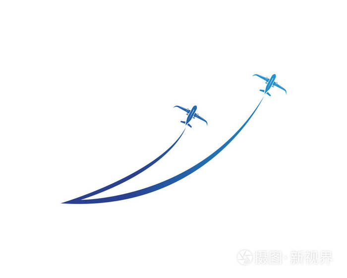 飞机, 飞机, 航空标志或标签.旅行, 航空旅行, 航班标志.矢量插图