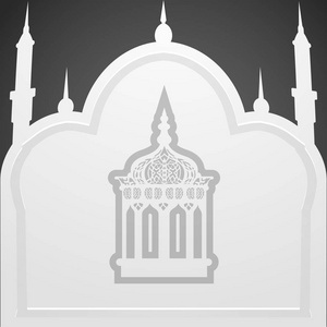 斋月贾巴尔庆祝与伊斯兰清真寺
