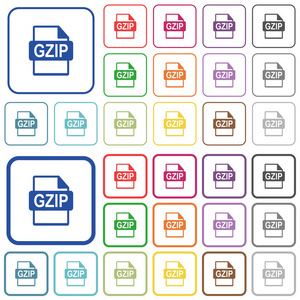 Gzip 文件格式概述了平面颜色图标