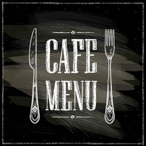 咖啡厅菜单黑板手绘矢量图