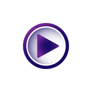 紫罗兰色戏剧图标以紫色圈子。电影或媒体图标扁平。按钮。圆形象形文字在白色背景上被隔离。矢量插图