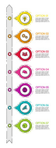 多彩的商业 infograph 与手绘图标公司时间表。向量