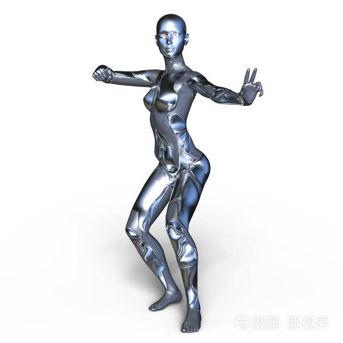3dcg渲染的女机器人