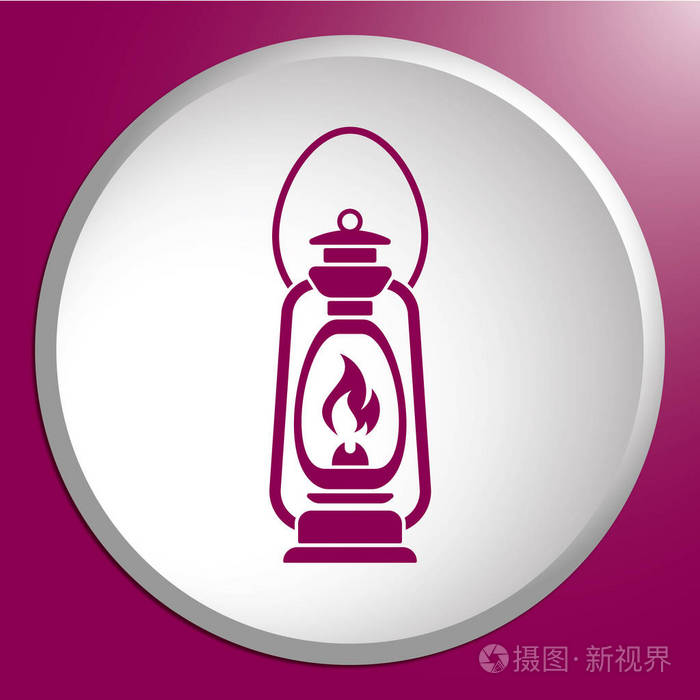 古董旧煤油灯隔离复古设计矢量插图