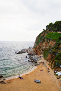 在对布拉瓦海岸沙海岸湾海滩图片