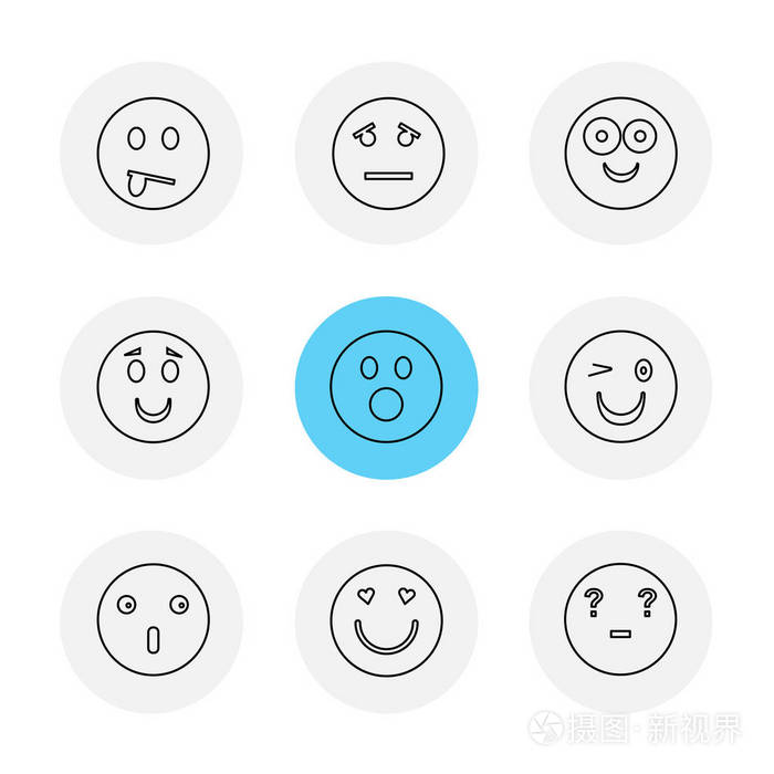 在白色背景上隔离的笑脸图标