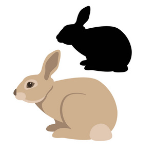 兔子矢量图样式平集
