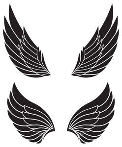 两对装饰的翅膀