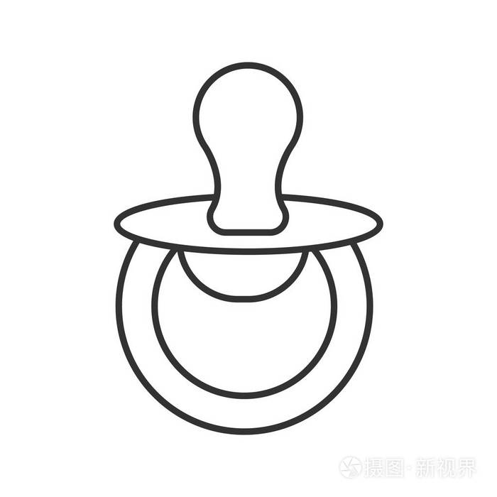 摄图新视界 插画 物体 奶嘴线性图标.细线插图.虚拟.