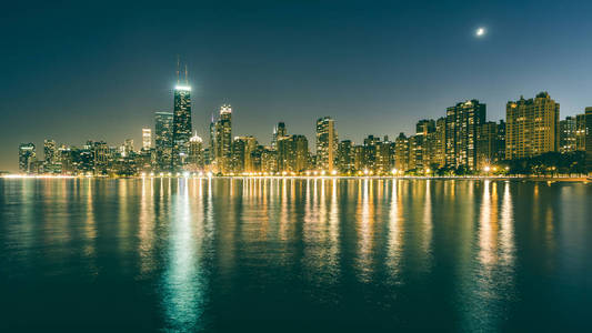 芝加哥夜景与思考