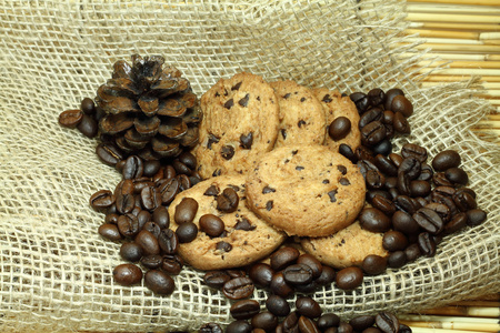 饼干和咖啡豆