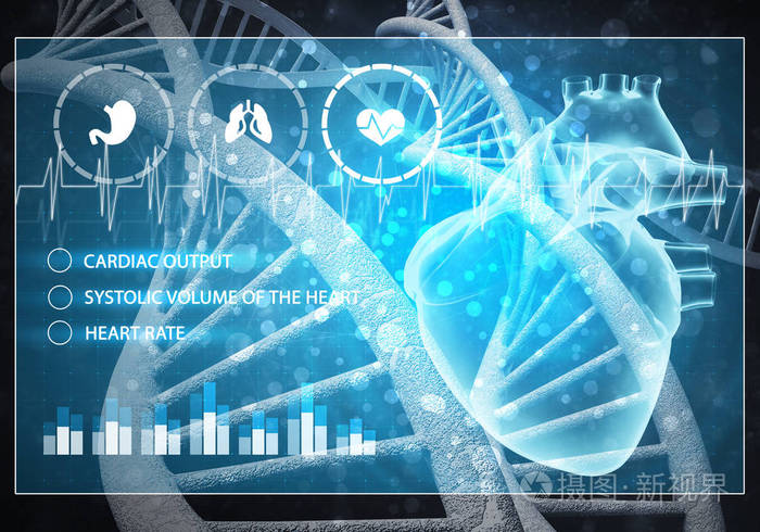 媒体医学背景图像作为 dna 研究概念.3d 渲染