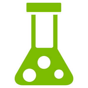 化学瓶平面矢量图标图片