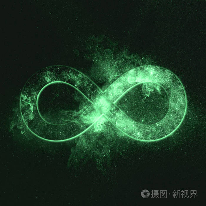 无穷符号或标志.绿色符号
