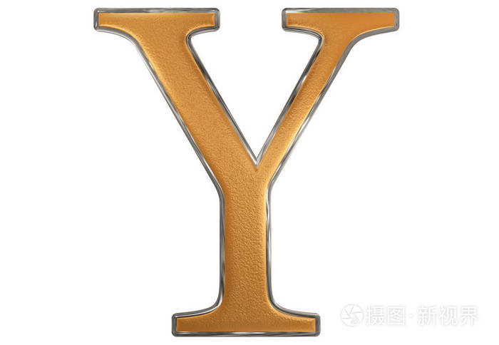 大写的字母 y,白色,一个孤立 3d 图