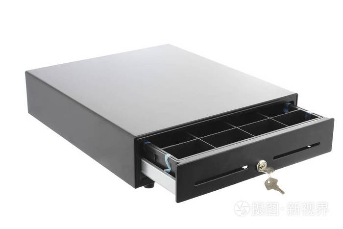 在白色的钱箱