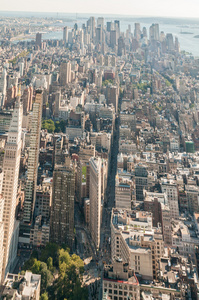 高高的摩天大楼的纽约城全景