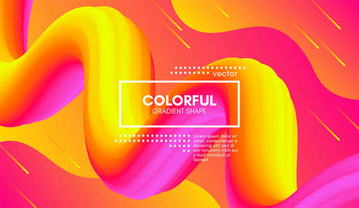 现代3d 背景。彩色波浪抽象流体形状