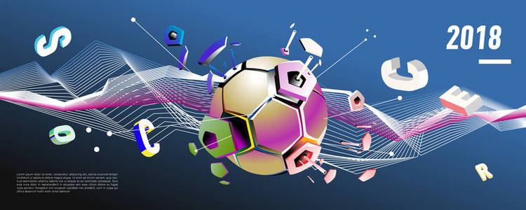 足球和足球数字网络横幅和海报。新闻与体育的设计模板与背景