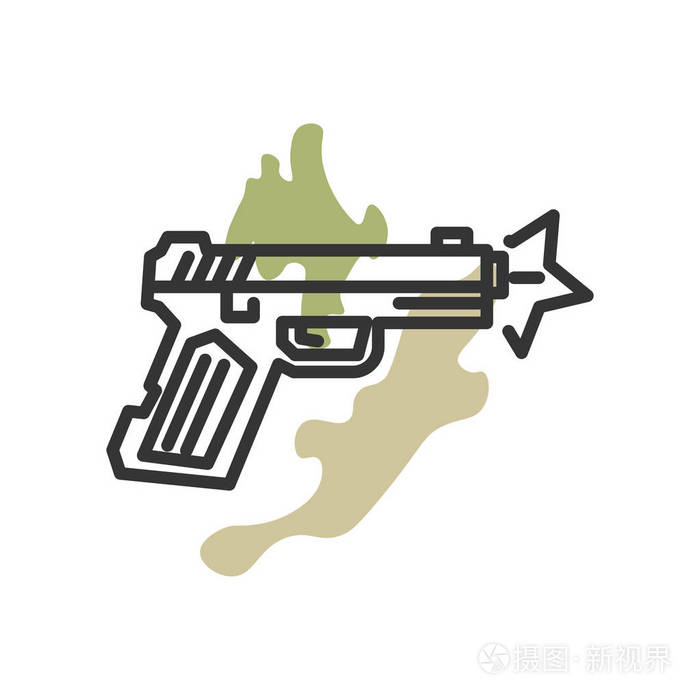 枪图标矢量隔离白色背景为您的 web 和移动应用程序设计, 枪徽标概念