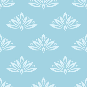 花卉背景与海军蓝色无缝模式。墙纸和纺织品设计