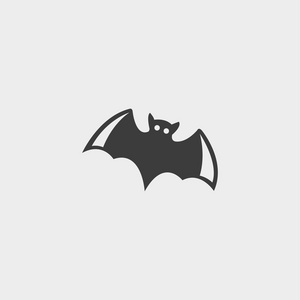 在平面设计中黑色的蝙蝠图标。矢量图 eps10