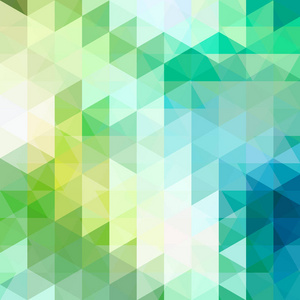 抽象的马赛克背景。三角几何背景。设计元素。矢量图。白色 绿色 蓝色的颜色