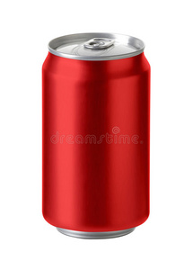 红色铝罐，真实照片