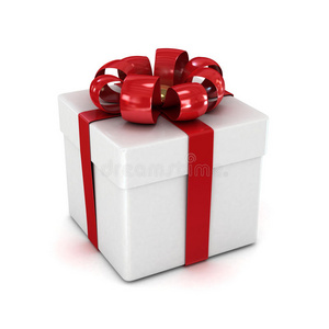 礼品盒，丝带般的礼物。白色背景