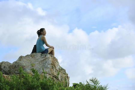 女徒步旅行者