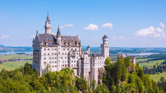 建筑 古老的 欧洲 仙女 童话 国王 德国 小山 德语 城堡