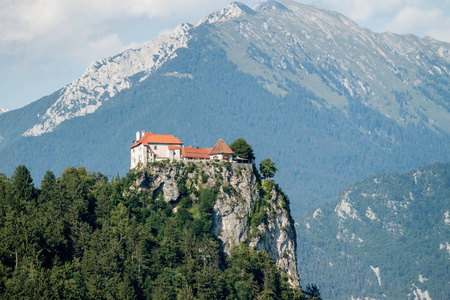 城堡在斯洛文尼亚布莱德湖