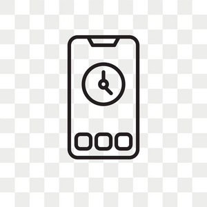 智能手机矢量图标在透明背景下隔离, 智能手机徽标概念