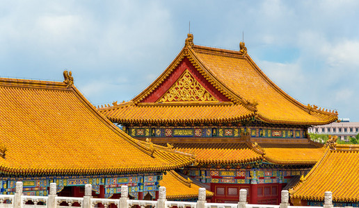 在北京紫禁城的传统屋顶
