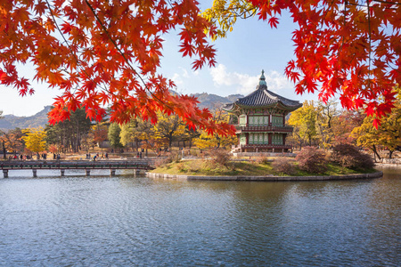景福宫的秋天，首尔，韩国