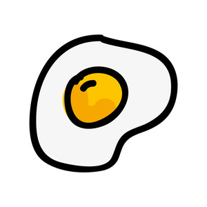 孤立的煎的鸡蛋图标设计
