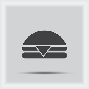 汉堡包图标。平面设计风格