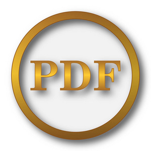 Pdf 图标。白色背景上的互联网按钮