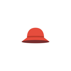 平面图标女人帽子元素。矢量图的平面图标优雅头饰上干净的背景孤立。可以用作女人 帽子和头饰符号